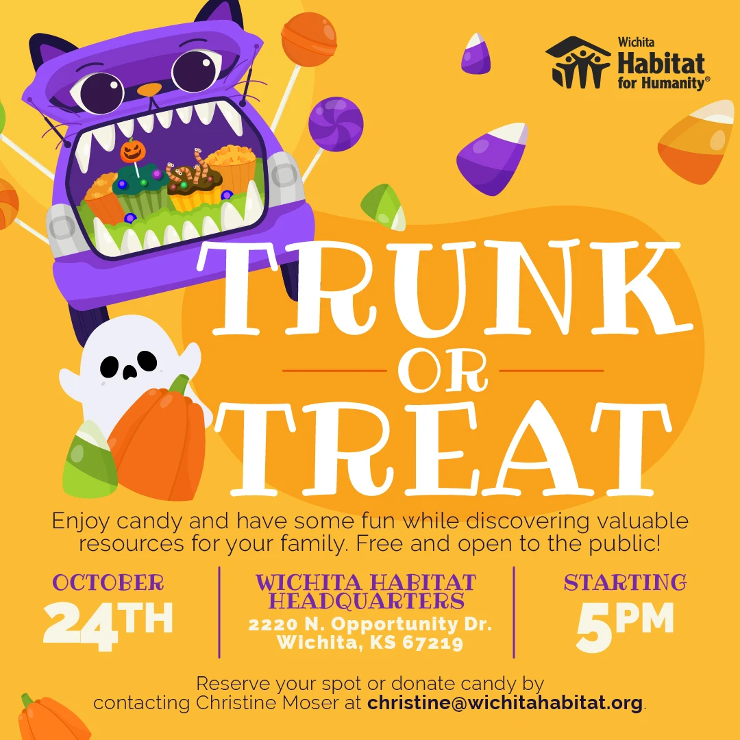 Trunk or Treat event flyer. Includes event details and registration instructions.