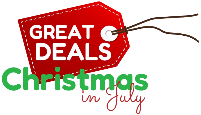 Christmas in July logo.