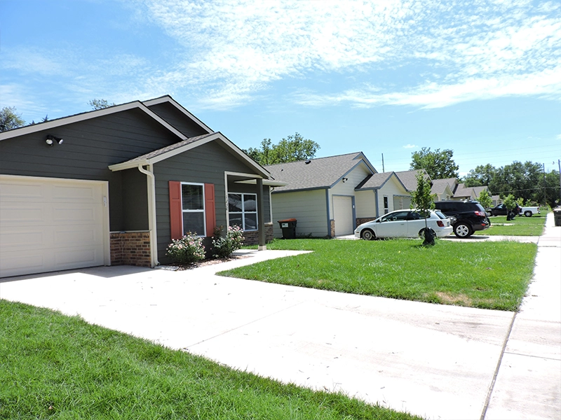 A front view of a home in the Rock the Block neighborhood.