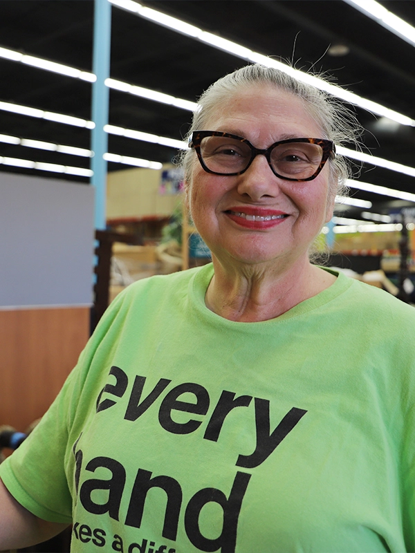 Core volunteer Susan smiling.